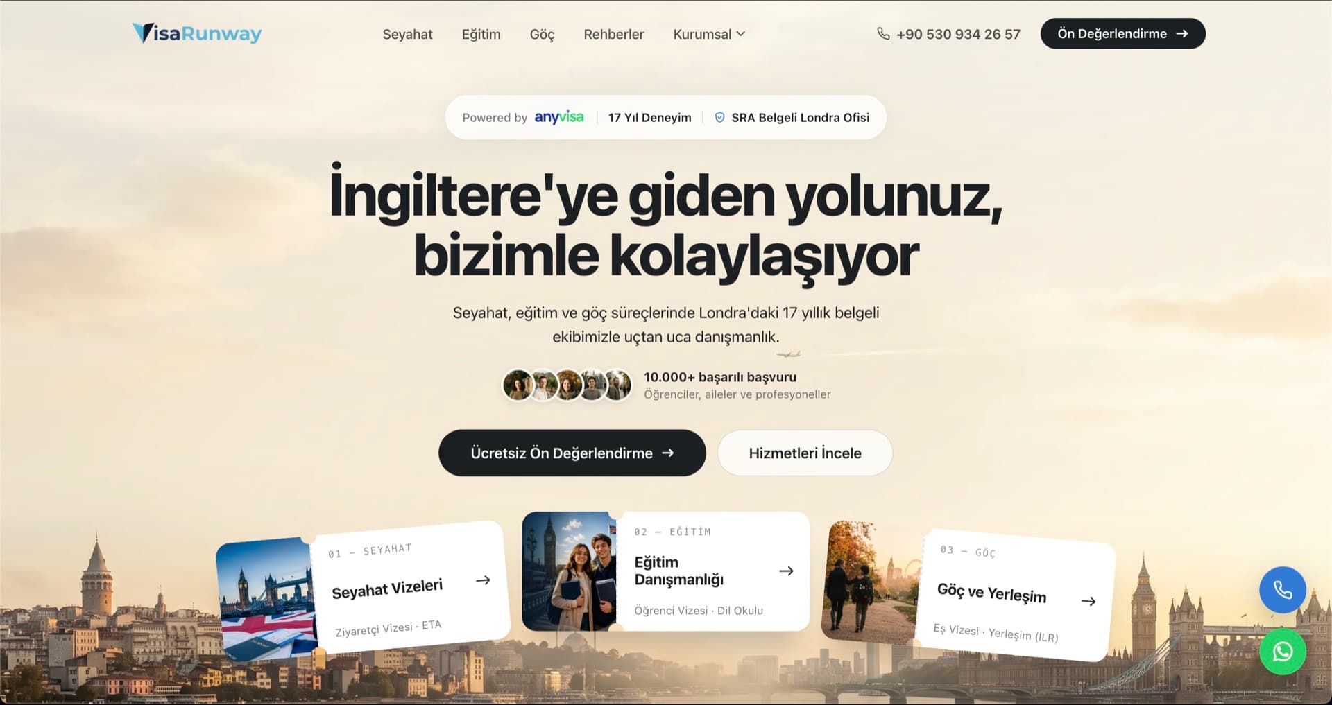 VisaRunway: landing page