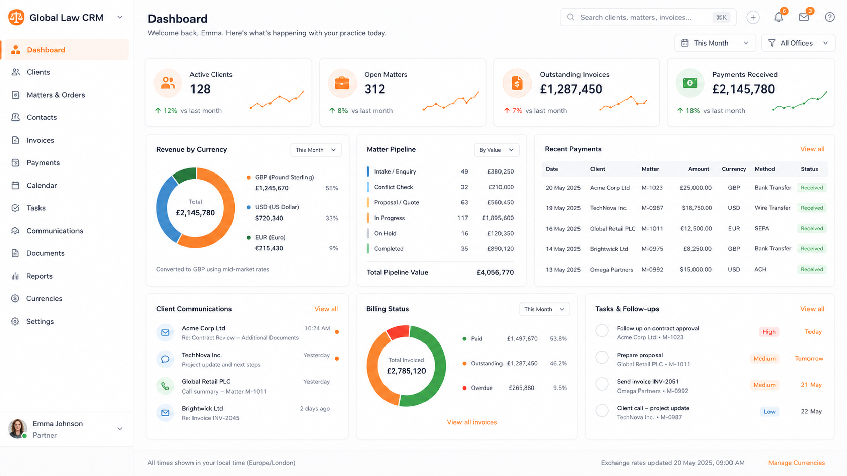 Global Law CRM System